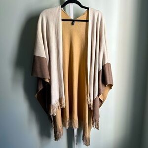 Apt. 9 Colorblock Fringe Poncho Shawl